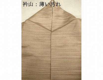 平和屋着物■上質な紬　横段文　正絹　逸品　AABA6939ma