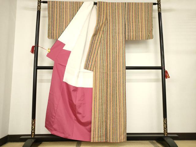 平和屋着物■上質な紬　竹間道　正絹　逸品　AABA7114ma