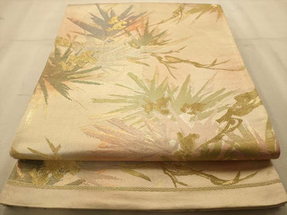 平和屋着物◎六通柄袋帯　枝松文　金銀糸　正絹　逸品　AABA7206dt