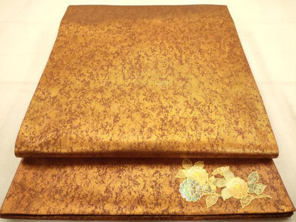 平和屋着物◎六通柄袋帯 霞文 ワンポイント螺鈿 正絹 逸品 AABA7232dt