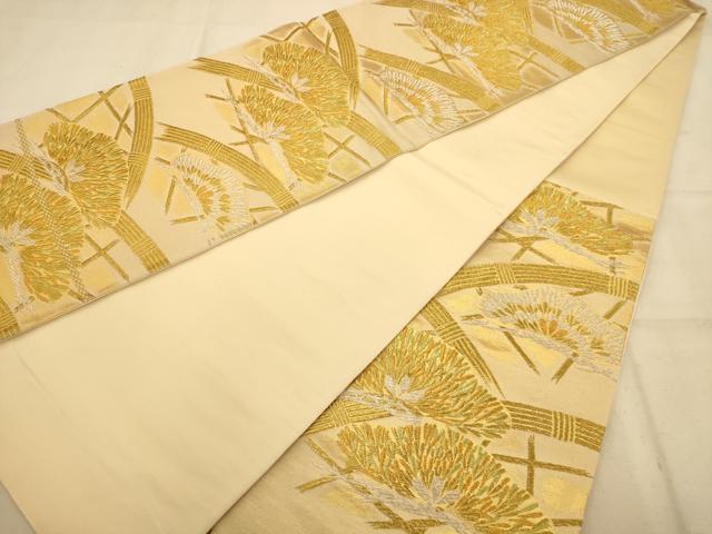 平和屋着物◎六通柄袋帯　枝松文　金銀糸　正絹　逸品　AABA7241dt