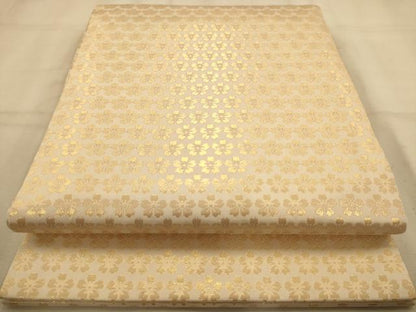 平和屋着物◎全通柄袋帯　舞花文　金糸　正絹　逸品　AABA7244dt