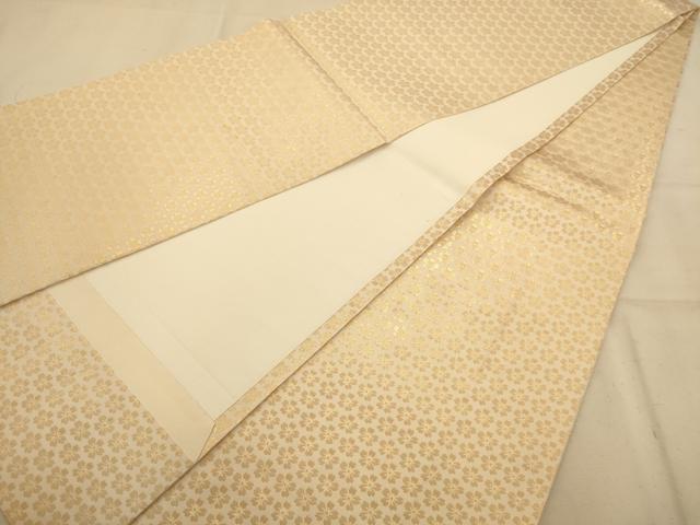 平和屋着物◎全通柄袋帯　舞花文　金糸　正絹　逸品　AABA7244dt