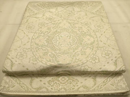 平和屋着物◎六通柄袋帯　天井花文　銀糸　正絹　逸品　AABA7302dt
