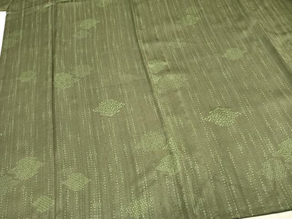 平和屋着物▽上質な小紋 単衣 草花文 正絹 逸品 未使用 AABA7403fy