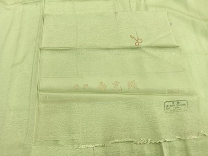 平和屋着物▽上質な小紋　単衣　総刺繍　寿光織　瓢箪　反端付き　正絹　逸品　AABA7404fy