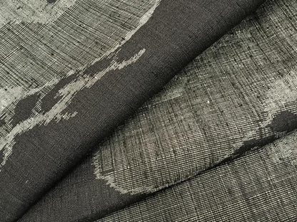 平和屋着物▽上質な紬 単衣 松文 正絹 逸品 AABA7408fy