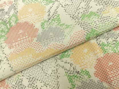 平和屋着物▽本場大島紬 白大島 単衣 色紙重ね草花文 正絹 逸品 AABA7410fy