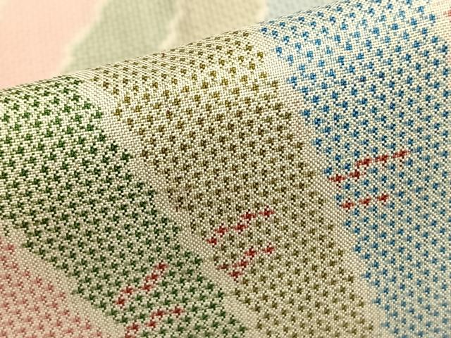 平和屋着物▽本場大島紬 単衣 扇面文 正絹 逸品 AABA7411fy