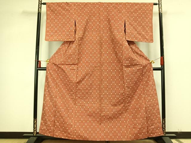 平和屋着物▽本場琉球絣 単衣 正絹 逸品 AABA7414fy