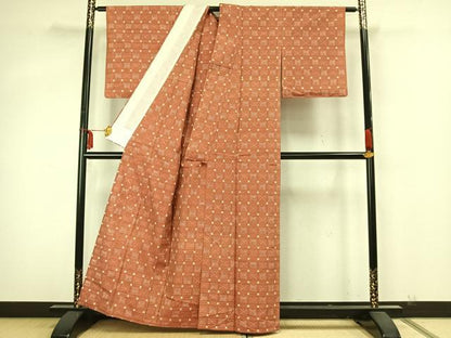 平和屋着物▽本場琉球絣 単衣 正絹 逸品 AABA7414fy