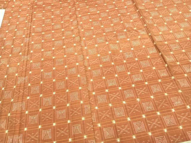 平和屋着物▽本場琉球絣 単衣 正絹 逸品 AABA7414fy