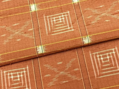 平和屋着物▽本場琉球絣 単衣 正絹 逸品 AABA7414fy