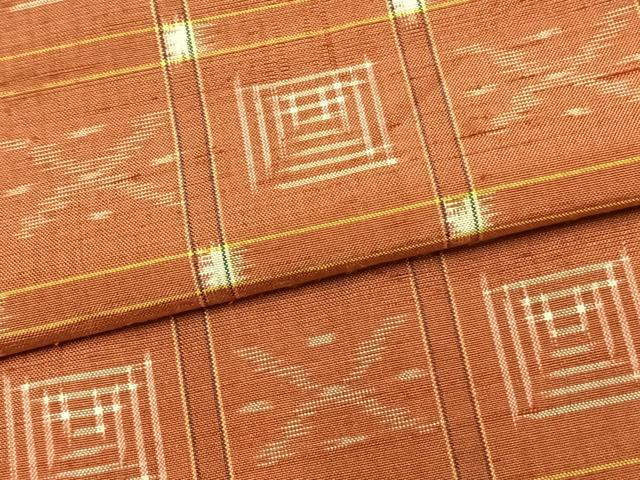 平和屋着物▽本場琉球絣 単衣 正絹 逸品 AABA7414fy