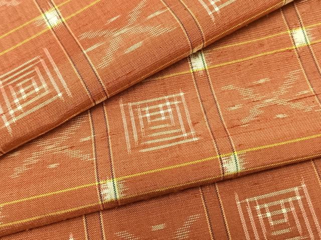 平和屋着物▽本場琉球絣 単衣 正絹 逸品 AABA7414fy