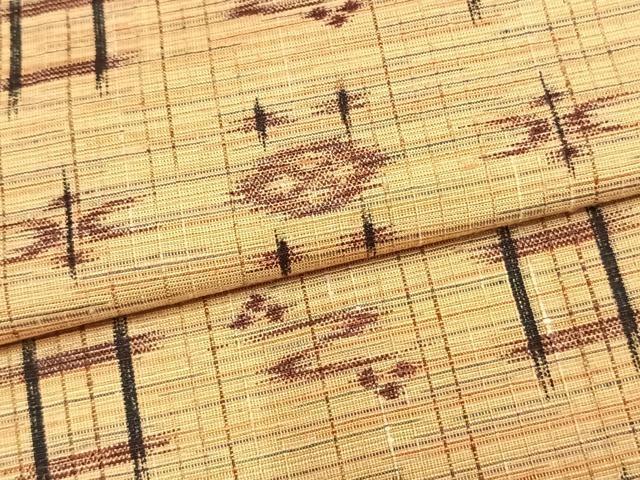 平和屋着物▽上質な紬　単衣　琉球絣　正絹　逸品　AABA7425fy