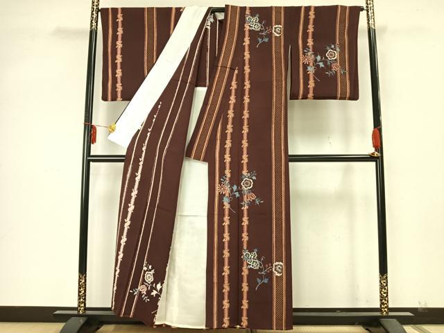 平和屋着物▽訪問着 単衣 草花文 金彩 小田急百貨店扱い 正絹 逸品 AABA7430fy