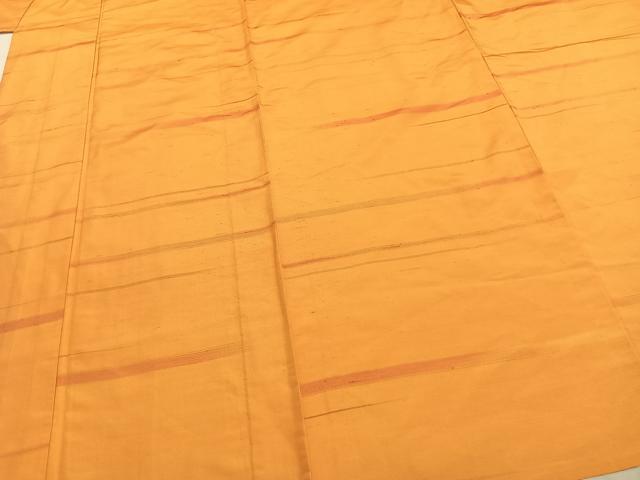 平和屋着物▽上質な紬　単衣　横縞　正絹　逸品　AABA7432fy
