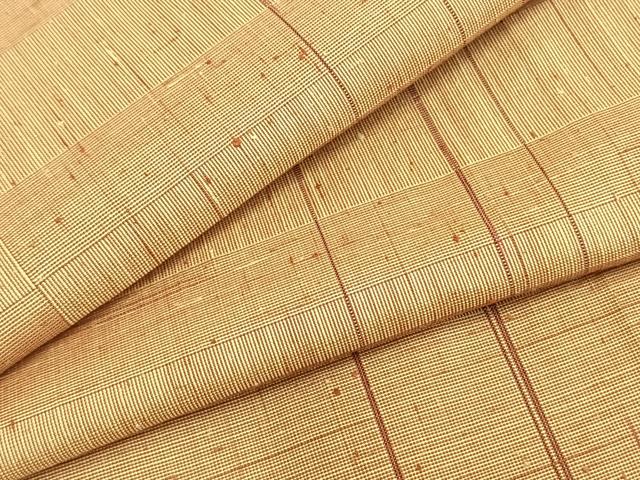 平和屋着物▽上質な紬 単衣 抽象文様 正絹 逸品 AABA7434fy
