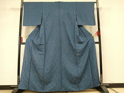 平和屋着物▽上質な小紋 単衣 幾何学文様 正絹 逸品 AABA7443fy