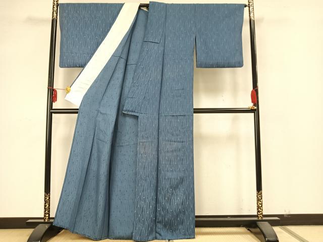 平和屋着物▽上質な小紋 単衣 幾何学文様 正絹 逸品 AABA7443fy