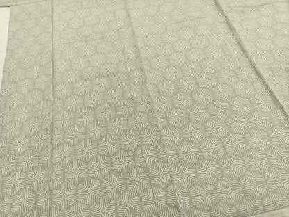 平和屋着物▽上質な小紋　単衣　作家物　幾何学文様　ロング丈　正絹　逸品　未使用　AABA7444fy
