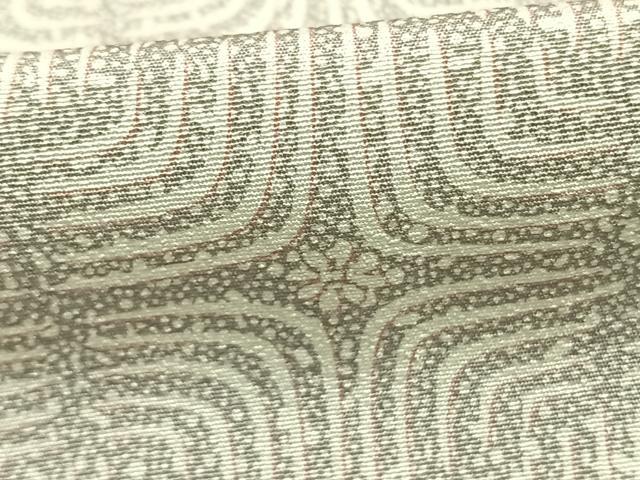 平和屋着物▽上質な小紋　単衣　作家物　幾何学文様　ロング丈　正絹　逸品　未使用　AABA7444fy