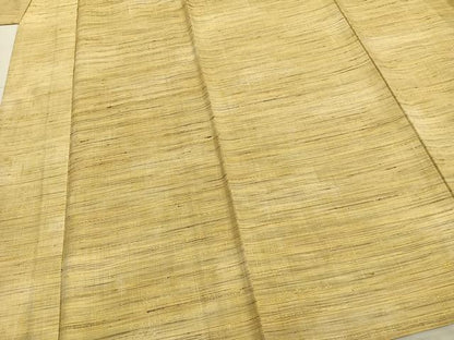 平和屋着物▽上質な紬 単衣 花織 縞 正絹 逸品 AABA7446fy