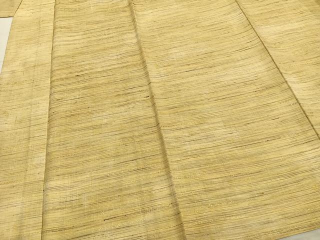 平和屋着物▽上質な紬 単衣 花織 縞 正絹 逸品 AABA7446fy