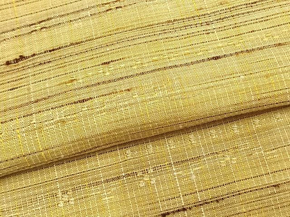 平和屋着物▽上質な紬 単衣 花織 縞 正絹 逸品 AABA7446fy