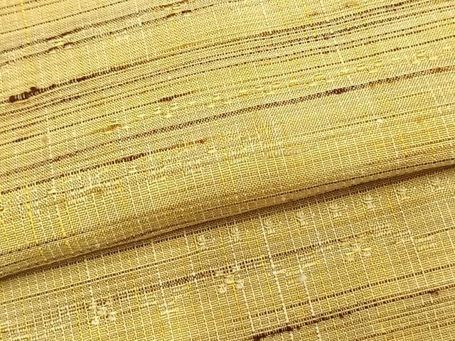 平和屋着物▽上質な紬 単衣 花織 縞 正絹 逸品 AABA7446fy