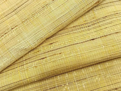 平和屋着物▽上質な紬 単衣 花織 縞 正絹 逸品 AABA7446fy