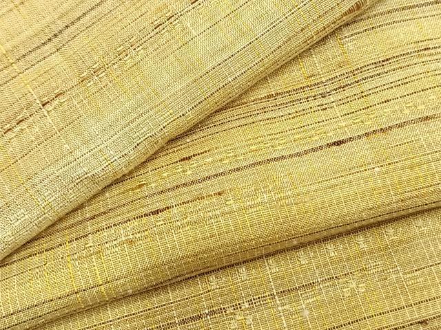 平和屋着物▽上質な紬 単衣 花織 縞 正絹 逸品 AABA7446fy