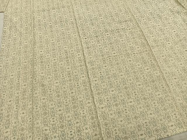 平和屋着物▽上質な紬 単衣 幾何学文様 正絹 逸品 AABA7447fy