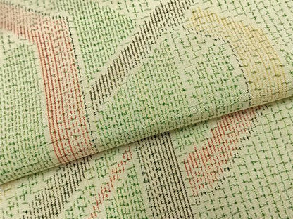 平和屋着物▽上質な紬 単衣 幾何学文様 正絹 逸品 AABA7448fy