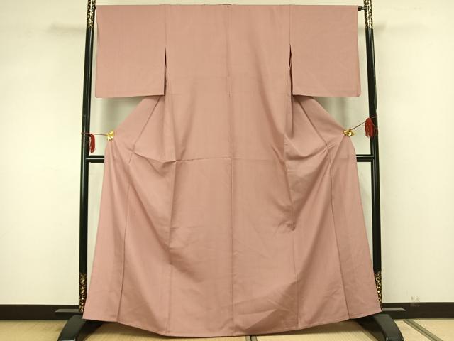 平和屋着物▽上質な紬 単衣 色無地 虹色 正絹 逸品 AABA7449fy