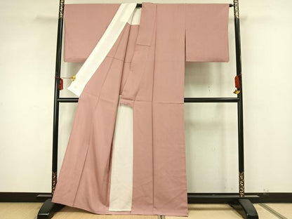 平和屋着物▽上質な紬 単衣 色無地 虹色 正絹 逸品 AABA7449fy