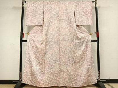 平和屋着物▽上質な小紋 単衣 絞り 抽象文様 正絹 逸品 AABA7454fy