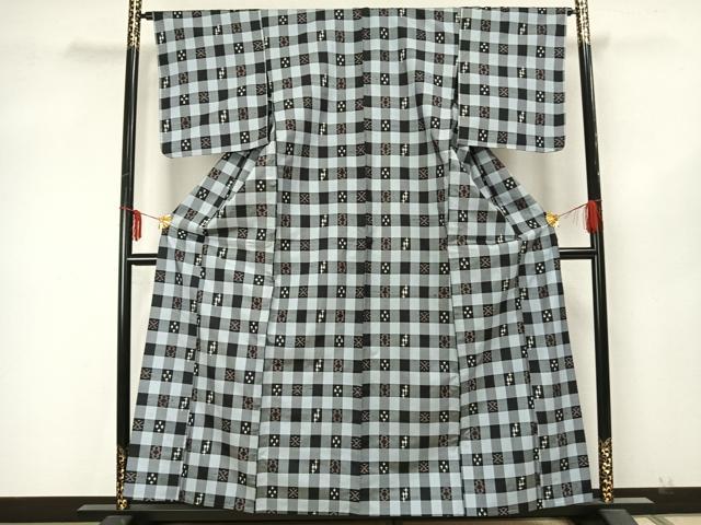 平和屋着物▽上質な紬 単衣 琉球絣 正絹 逸品 AABA7457fy