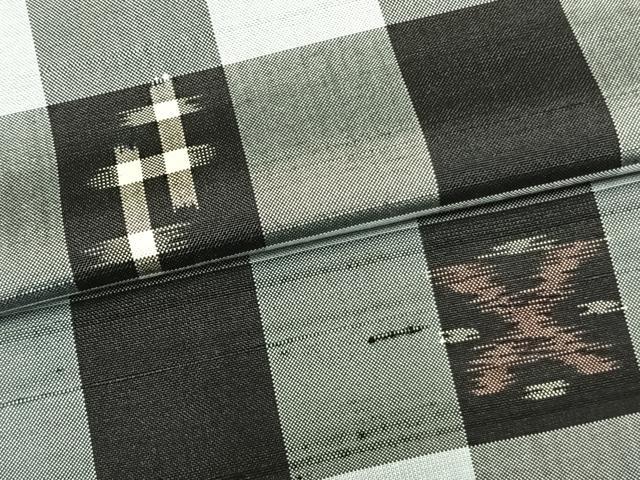 平和屋着物▽上質な紬 単衣 琉球絣 正絹 逸品 AABA7457fy