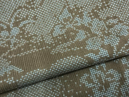 平和屋着物▽本場大島紬 単衣 7マルキ 雲取り草花文 正絹 逸品 AABA7458fy