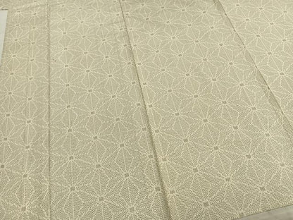 平和屋着物▽上質な紬 単衣 麻の葉文様 正絹 逸品 AABA7459fy