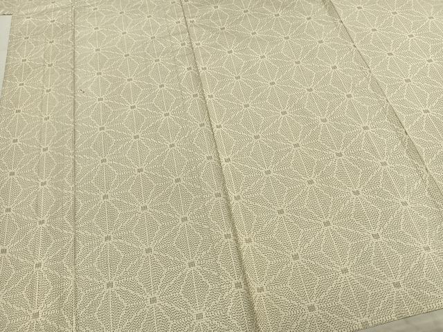 平和屋着物▽上質な紬 単衣 麻の葉文様 正絹 逸品 AABA7459fy