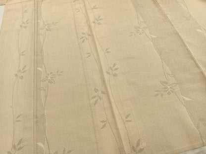 平和屋着物▽本塩沢　単衣　130亀甲　草花文　正絹　逸品　AABA7463fy