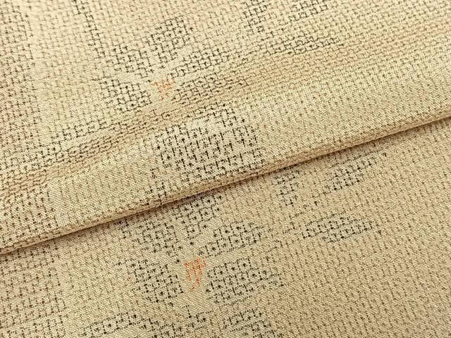 平和屋着物▽本塩沢　単衣　130亀甲　草花文　正絹　逸品　AABA7463fy