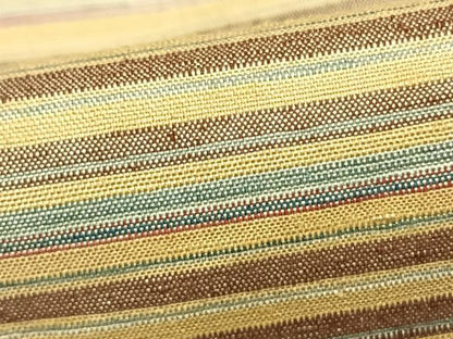 平和屋着物▽上質な紬　単衣　横縞　正絹　逸品　AABA7464fy