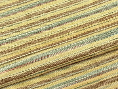 平和屋着物▽上質な紬　単衣　横縞　正絹　逸品　AABA7464fy
