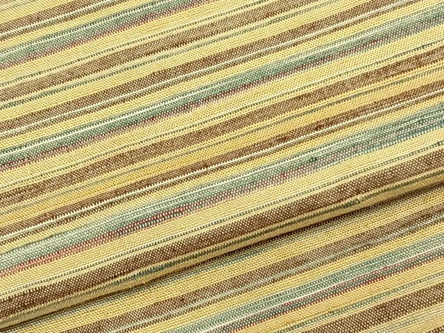 平和屋着物▽上質な紬　単衣　横縞　正絹　逸品　AABA7464fy