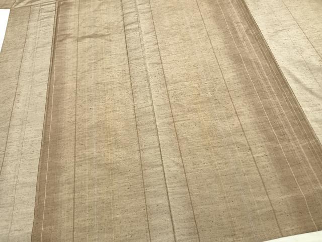 平和屋着物▽上質な紬 単衣 縞 やまと誂製 正絹 逸品 AABA7468fy