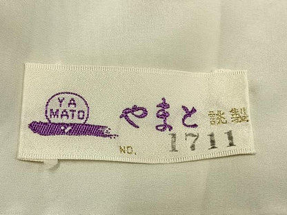 平和屋着物▽上質な紬 単衣 縞 やまと誂製 正絹 逸品 AABA7468fy